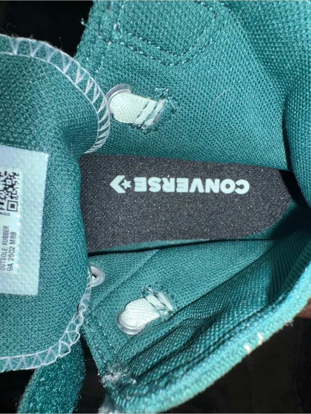 Converse High Top Sneakers in Teal Green and White